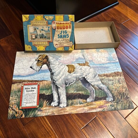 Jaymar Other - Vintage Jigsaw Puzzle Terrier Dog Jaymar 14x22 300+ Pc  1944